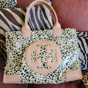 EUC Tory Burch Large Ella Leopard Print Tote Bag